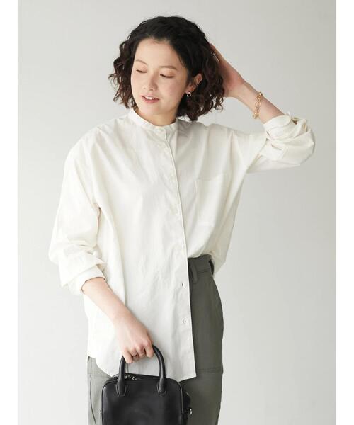CRAFT STANDARD BOUTIQUE（クラフトスタンダードブティック）の「【追加】バンドカラーシャツ　＊◆（シャツ/ブラウス・レディース・オフホワイト/マルチ/グレー系その他2/グリーン系その他3/ブルー系その他6・S/M/L）」の6枚目の写真