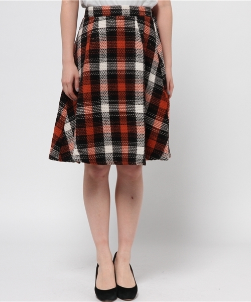 CIAOPANIC（チャオパニック）の「【Ciaopanic】ツイードフレアスカート（スカート・レディース・ブラック/レッド・FREE）」の3枚目の写真