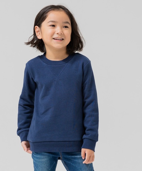 chil2（チルツー）の「裏起毛無地トレーナー（スウェット・キッズ・ホワイト/チャコールグレー/ブラック/ブラウン/ネイビー/ベージュ/カーキ/ワインレッド/マスタード/ピンク/ミント/クリーム/オレンジ系/ブルー/ラベンダー/グリーン・150cm/140cm/130cm/80ｃｍ/90cm/100cm/110cm/120cm）」の10枚目の写真