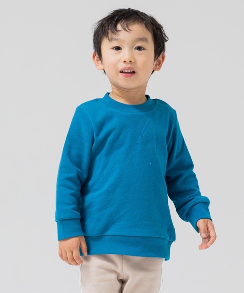 chil2（チルツー）の「裏起毛無地トレーナー（スウェット・キッズ・ホワイト/チャコールグレー/ブラック/ブラウン/ネイビー/ベージュ/カーキ/ワインレッド/マスタード/ピンク/ミント/クリーム/オレンジ系/ブルー/ラベンダー/グリーン・150cm/140cm/130cm/80ｃｍ/90cm/100cm/110cm/120cm）」の11枚目の写真