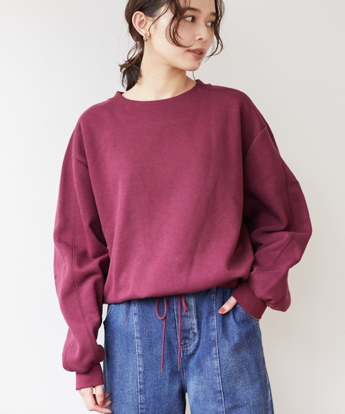 Petit fleur（プチフルール）の「・PetitFleurウラキモウデザインプルオーバー＊（Tシャツ/カットソー・レディース・チャコールグレー/ベージュ/オフホワイト/ボルドー・FREE）」の4枚目の写真