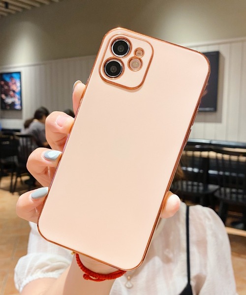 セール】ゴールド配色 スマホソフトカバー iPhoneケース ( 7 / 8 / SE2