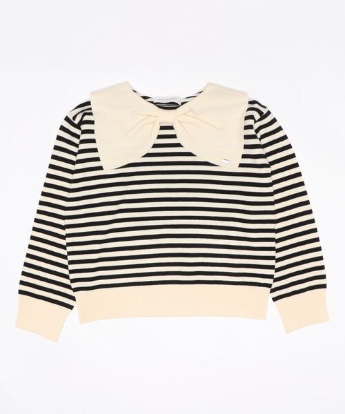 pom ponette junior(ポンポネットジュニア)の「リボン衿ニット