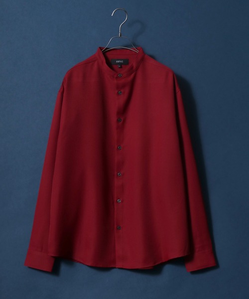 ANPAS（アンパス）の「ANPAS Twill Fabric Oversize Band Collar Shirt/別注 ツイル オーバーサイズ バンドカラーシャツ / 長袖シャツ メンズ（シャツ/ブラウス・メンズ・ホワイト/チャコールグレー/ライトグレー/ブラック/ホワイト系その他/ブラック系その他/ベージュ系その他/グレイッシュベージュ/ワイン・M/L）」の9枚目の写真