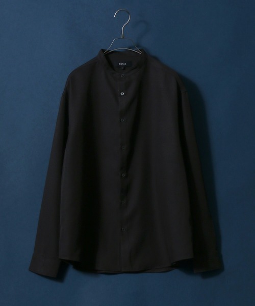 ANPAS（アンパス）の「ANPAS Twill Fabric Oversize Band Collar Shirt/別注 ツイル オーバーサイズ バンドカラーシャツ / 長袖シャツ メンズ（シャツ/ブラウス・メンズ・ホワイト/チャコールグレー/ライトグレー/ブラック/ホワイト系その他/ブラック系その他/ベージュ系その他/グレイッシュベージュ/ワイン・M/L）」の5枚目の写真