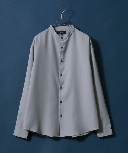 ANPAS（アンパス）の「ANPAS Twill Fabric Oversize Band Collar Shirt/別注 ツイル オーバーサイズ バンドカラーシャツ / 長袖シャツ メンズ（シャツ/ブラウス・メンズ・ホワイト/チャコールグレー/ライトグレー/ブラック/ホワイト系その他/ブラック系その他/ベージュ系その他/グレイッシュベージュ/ワイン・M/L）」の6枚目の写真