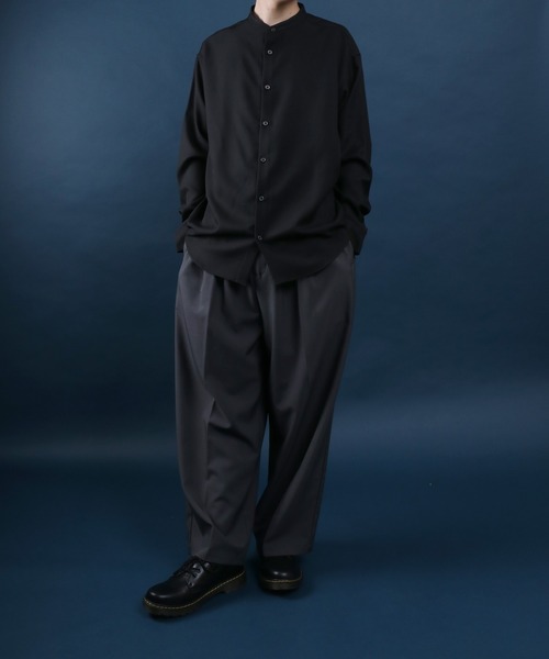 ANPAS（アンパス）の「ANPAS Twill Fabric Oversize Band Collar Shirt/別注 ツイル オーバーサイズ バンドカラーシャツ / 長袖シャツ メンズ（シャツ/ブラウス・メンズ・ホワイト/チャコールグレー/ライトグレー/ブラック/ホワイト系その他/ブラック系その他/ベージュ系その他/グレイッシュベージュ/ワイン・M/L）」の17枚目の写真