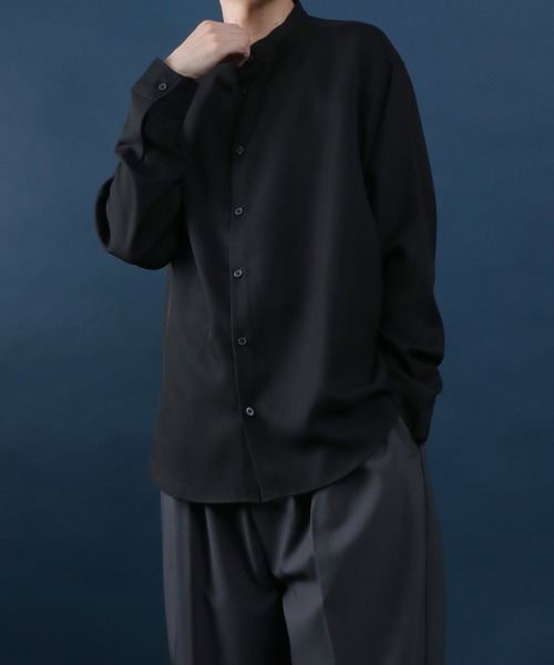 ANPAS（アンパス）の「ANPAS Twill Fabric Oversize Band Collar Shirt/別注 ツイル オーバーサイズ バンドカラーシャツ / 長袖シャツ メンズ（シャツ/ブラウス・メンズ・ホワイト/チャコールグレー/ライトグレー/ブラック/ホワイト系その他/ブラック系その他/ベージュ系その他/グレイッシュベージュ/ワイン・M/L）」の18枚目の写真