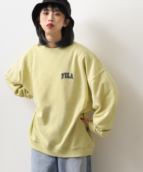 【WEB限定】【FILA】ワンポイント刺繍ユニセックスビッグシルエットトレーナー【ユニセックス】【別注】