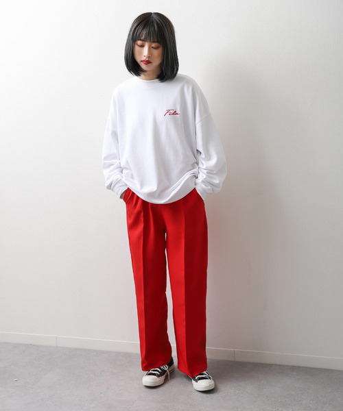 【WEB限定】【FILA】ワンポイント刺繍ユニセックスビッグシルエットトレーナー【ユニセックス】【別注】