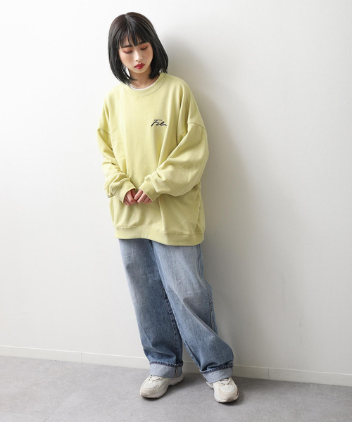 【WEB限定】【FILA】ワンポイント刺繍ユニセックスビッグシルエットトレーナー【ユニセックス】【別注】