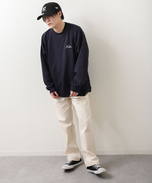 【WEB限定】【FILA】ワンポイント刺繍ユニセックスビッグシルエットトレーナー【ユニセックス】【別注】