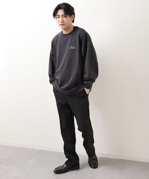 【WEB限定】【FILA】ワンポイント刺繍ユニセックスビッグシルエットトレーナー【ユニセックス】【別注】