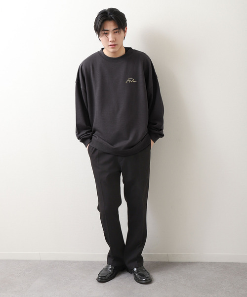 【WEB限定】【FILA】ワンポイント刺繍ユニセックスビッグシルエットトレーナー【ユニセックス】【別注】