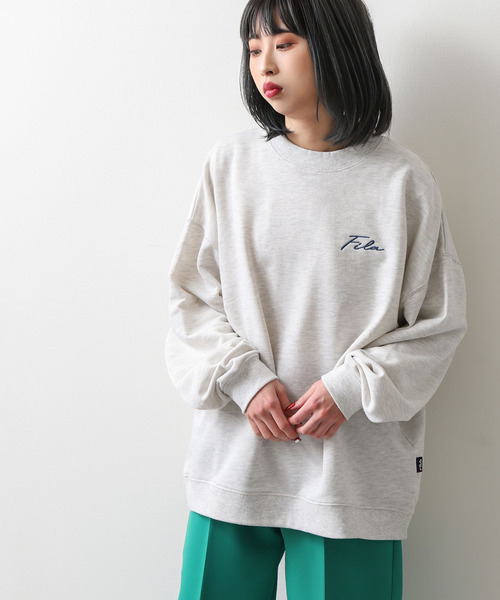 【WEB限定】【FILA】ワンポイント刺繍ユニセックスビッグシルエットトレーナー【ユニセックス】【別注】