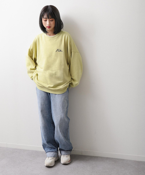 【WEB限定】【FILA】ワンポイント刺繍ユニセックスビッグシルエットトレーナー【ユニセックス】【別注】