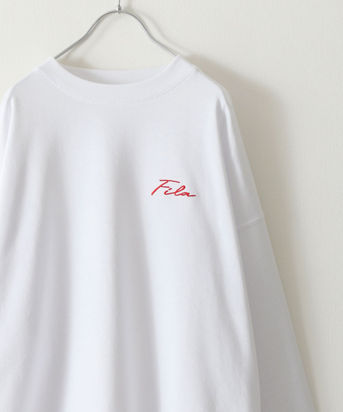 【WEB限定】【FILA】ワンポイント刺繍ユニセックスビッグシルエットトレーナー【ユニセックス】【別注】