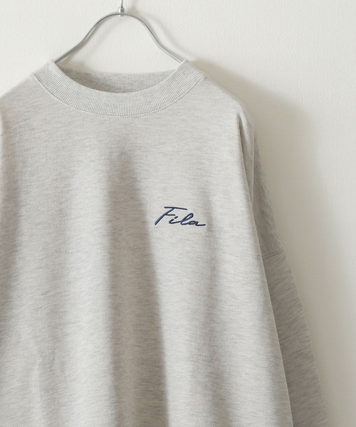 【WEB限定】【FILA】ワンポイント刺繍ユニセックスビッグシルエットトレーナー【ユニセックス】【別注】