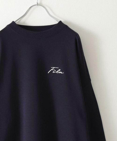 【WEB限定】【FILA】ワンポイント刺繍ユニセックスビッグシルエットトレーナー【ユニセックス】【別注】