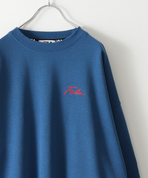 【WEB限定】【FILA】ワンポイント刺繍ユニセックスビッグシルエットトレーナー【ユニセックス】【別注】