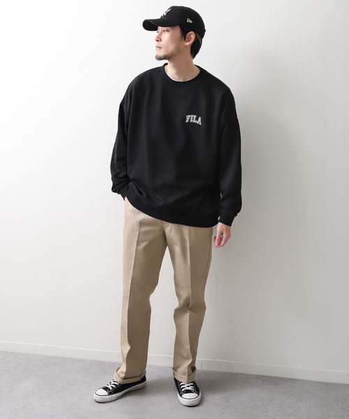 【WEB限定】【FILA】ワンポイント刺繍ユニセックスビッグシルエットトレーナー【ユニセックス】【別注】