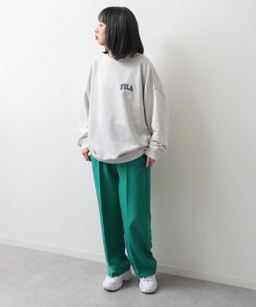 【WEB限定】【FILA】ワンポイント刺繍ユニセックスビッグシルエットトレーナー【ユニセックス】【別注】
