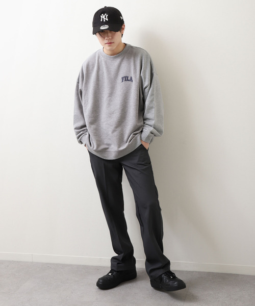 【WEB限定】【FILA】ワンポイント刺繍ユニセックスビッグシルエットトレーナー【ユニセックス】【別注】
