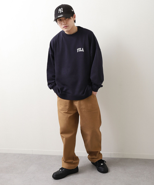【WEB限定】【FILA】ワンポイント刺繍ユニセックスビッグシルエットトレーナー【ユニセックス】【別注】