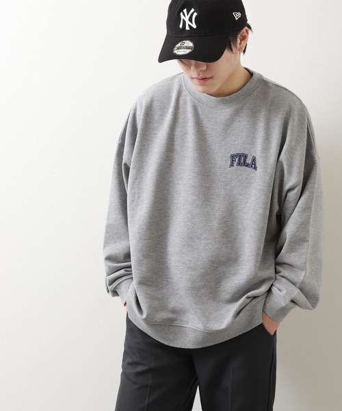 【WEB限定】【FILA】ワンポイント刺繍ユニセックスビッグシルエットトレーナー【ユニセックス】【別注】