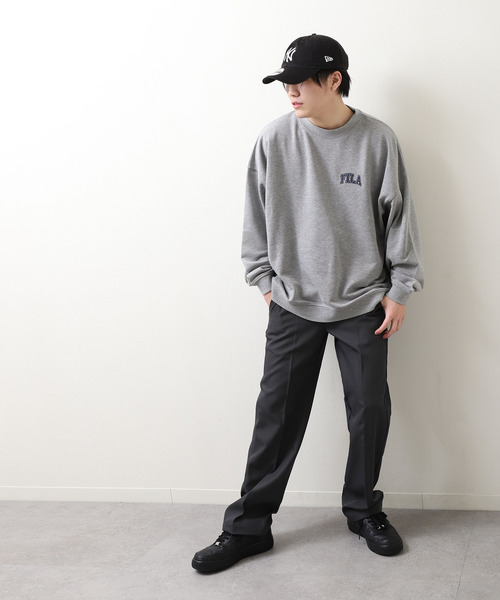 【WEB限定】【FILA】ワンポイント刺繍ユニセックスビッグシルエットトレーナー【ユニセックス】【別注】