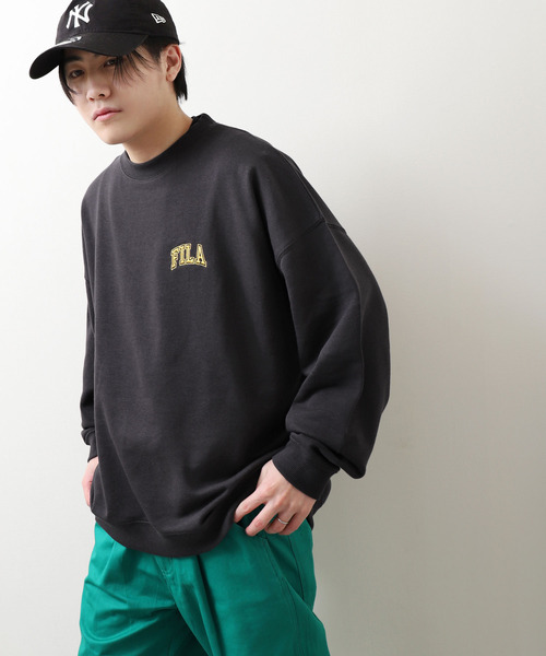 【WEB限定】【FILA】ワンポイント刺繍ユニセックスビッグシルエットトレーナー【ユニセックス】【別注】