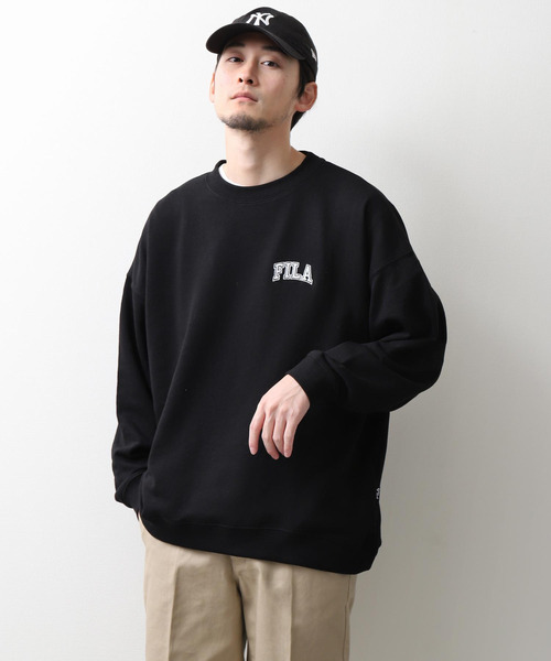 【WEB限定】【FILA】ワンポイント刺繍ユニセックスビッグシルエットトレーナー【ユニセックス】【別注】
