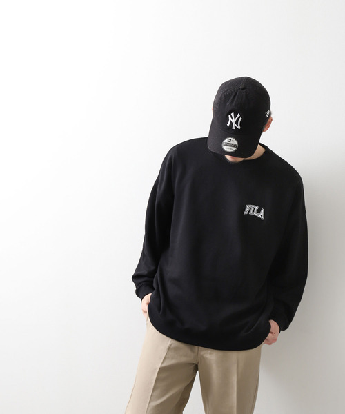 【WEB限定】【FILA】ワンポイント刺繍ユニセックスビッグシルエットトレーナー【ユニセックス】【別注】