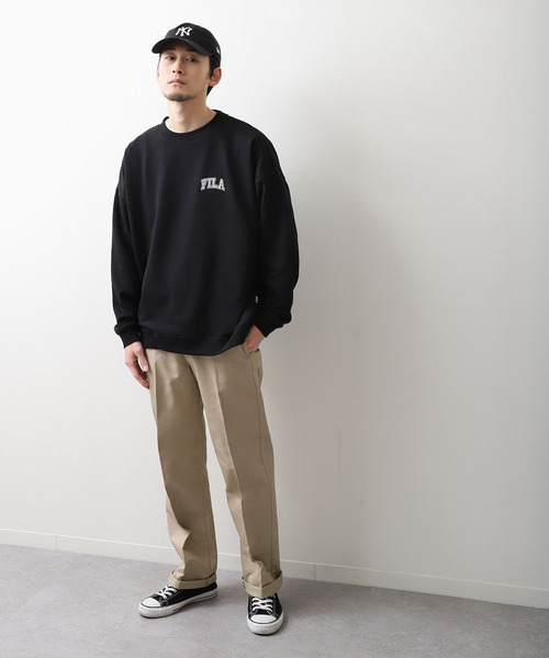 【WEB限定】【FILA】ワンポイント刺繍ユニセックスビッグシルエットトレーナー【ユニセックス】【別注】