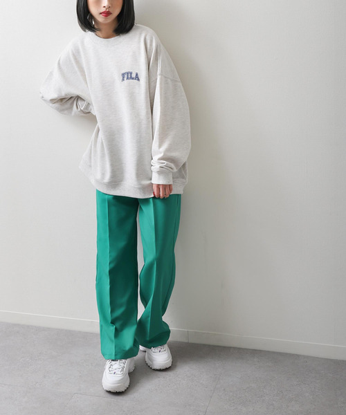 【WEB限定】【FILA】ワンポイント刺繍ユニセックスビッグシルエットトレーナー【ユニセックス】【別注】