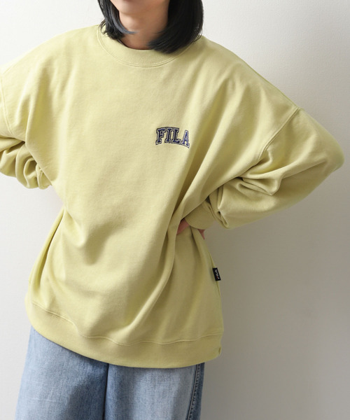 【WEB限定】【FILA】ワンポイント刺繍ユニセックスビッグシルエットトレーナー【ユニセックス】【別注】