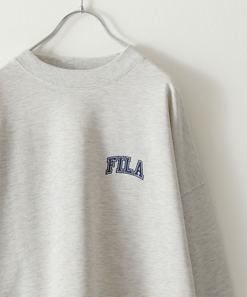 【WEB限定】【FILA】ワンポイント刺繍ユニセックスビッグシルエットトレーナー【ユニセックス】【別注】