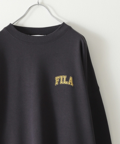 【WEB限定】【FILA】ワンポイント刺繍ユニセックスビッグシルエットトレーナー【ユニセックス】【別注】