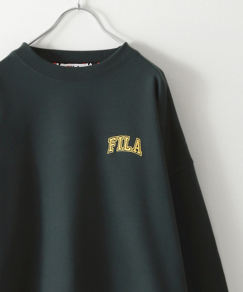 【WEB限定】【FILA】ワンポイント刺繍ユニセックスビッグシルエットトレーナー【ユニセックス】【別注】