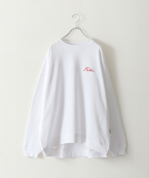 【WEB限定】【FILA】ワンポイント刺繍ユニセックスビッグシルエットトレーナー【ユニセックス】【別注】