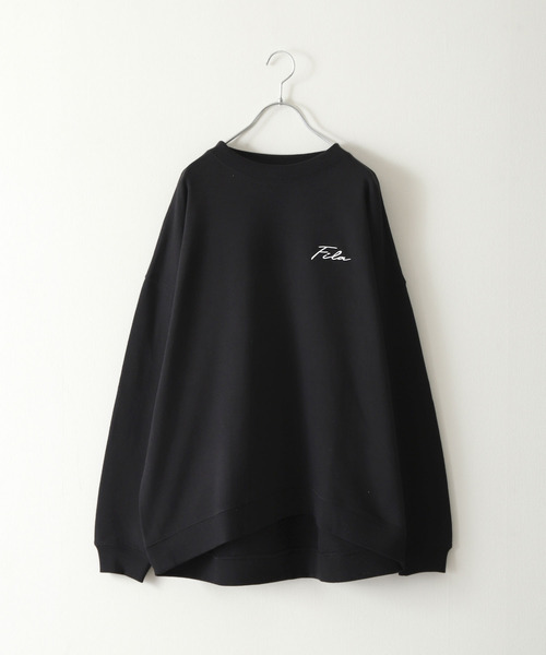 【WEB限定】【FILA】ワンポイント刺繍ユニセックスビッグシルエットトレーナー【ユニセックス】【別注】