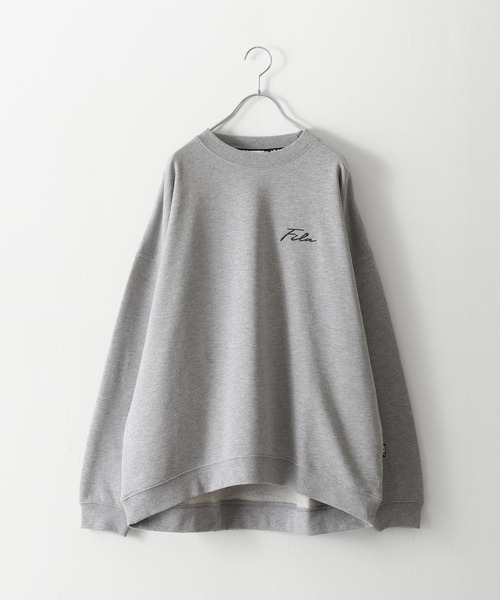 【WEB限定】【FILA】ワンポイント刺繍ユニセックスビッグシルエットトレーナー【ユニセックス】【別注】