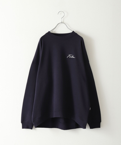 【WEB限定】【FILA】ワンポイント刺繍ユニセックスビッグシルエットトレーナー【ユニセックス】【別注】