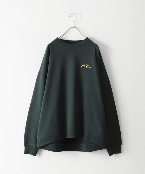 【WEB限定】【FILA】ワンポイント刺繍ユニセックスビッグシルエットトレーナー【ユニセックス】【別注】