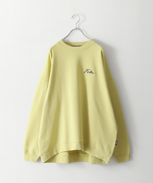 【WEB限定】【FILA】ワンポイント刺繍ユニセックスビッグシルエットトレーナー【ユニセックス】【別注】