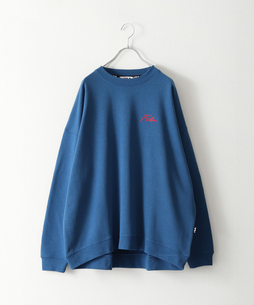 【WEB限定】【FILA】ワンポイント刺繍ユニセックスビッグシルエットトレーナー【ユニセックス】【別注】
