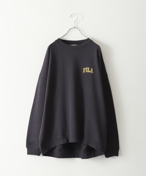 【WEB限定】【FILA】ワンポイント刺繍ユニセックスビッグシルエットトレーナー【ユニセックス】【別注】