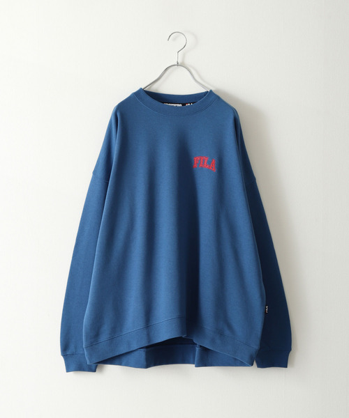 【WEB限定】【FILA】ワンポイント刺繍ユニセックスビッグシルエットトレーナー【ユニセックス】【別注】