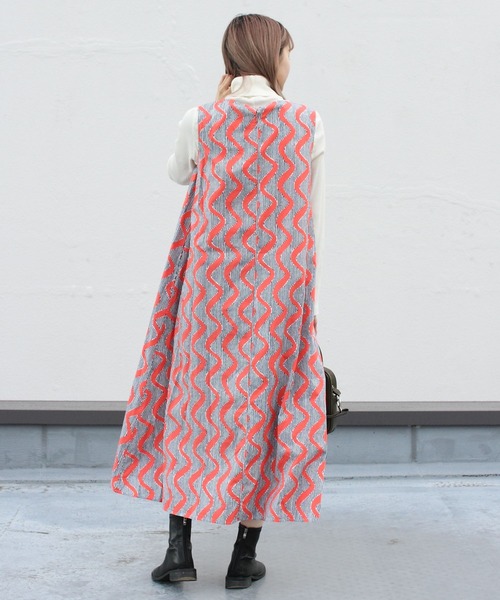 LE GLAZIK（ルグラジック）の「LE GLAZIK/ル グラジック　バティック　スリーブレスロングドレス　BATIK SLEEVELESS PRINT LONGDRESS ＃LG-G0017（ワンピース・レディース・イエロー/オレンジ/グリーン・36）」の12枚目の写真