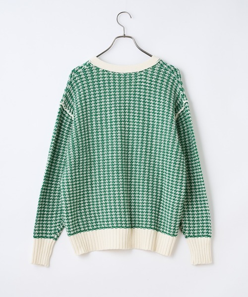 CIAOPANIC（チャオパニック）の「格子ミックスニットカーディガン（カーディガン/ボレロ・レディース・グレー/グリーン/イエロー・FREE）」の6枚目の写真